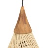Suspension SIXTINE - Rotin naturel et teck 25x25cm