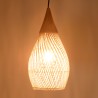 SIXTINE 25x25cm 'Drop' Pendant Light in Rattan and Teak