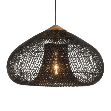 Suspension SIXTINE - 80x80cm rotin noir/teck