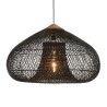 Suspension SIXTINE - 80x80cm rotin noir/teck
