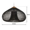 Suspension SIXTINE - 80x80cm rotin noir/teck