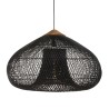 Suspension SIXTINE - 80x80cm rotin noir/teck