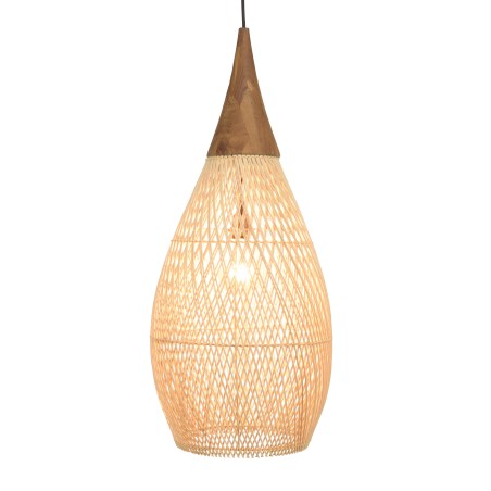 Suspension SIXTINE - Rotin naturel et teck 35x35cm