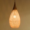 SIXTINE 'Drop' Pendant Light - Natural Rattan & Teak - 35x35cm