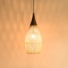 SIXTINE 'Drop' Pendant Light - Natural Rattan & Teak - 35x35cm