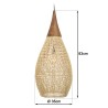 Suspension SIXTINE - Rotin naturel et teck 35x35cm