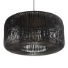 Suspension SIXTINE en rotin noir et teck 76x76cm