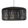 Suspension SIXTINE en rotin noir et teck 76x76cm