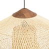 SIXTINE 'Funnel' Pendant Light 80x80cm Natural Rattan/Teak