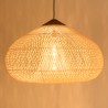 Suspension SIXTINE en rotin naturel et teck