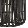 SIXTINE 'Elongated' Pendant Light - Black Rattan & Teak - 35 x 35 cm