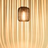 SIXTINE 'Elongated' Pendant Light - Black Rattan & Teak - 35 x 35 cm