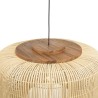 SIXTINE 'Bucket' Pendant Light - Natural Rattan and Teak - 76x76cm