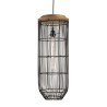 Suspension en rotin noir SIXTINE 25x25cm