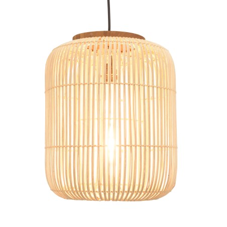 Suspension SIXTINE 35x35cm rotin naturel et teck