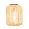 Suspension SIXTINE 35x35cm rotin naturel et teck