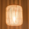 SIXTINE 'Elongated' Pendant Light - Natural Rattan & Teak - 35 x 35 cm
