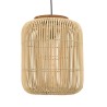 Suspension SIXTINE 35x35cm rotin naturel et teck