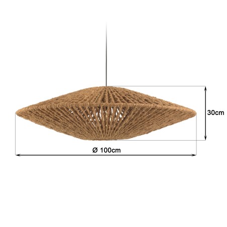 SIXTINE 'Cymbal' Pendant Light - 100x100cm Coconut Fiber/Recycled Teak