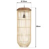 Suspension SIXTINE en rotin naturel 25x25cm