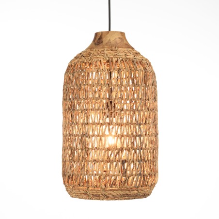 Suspension SIXTINE en abaca et teck recyclé