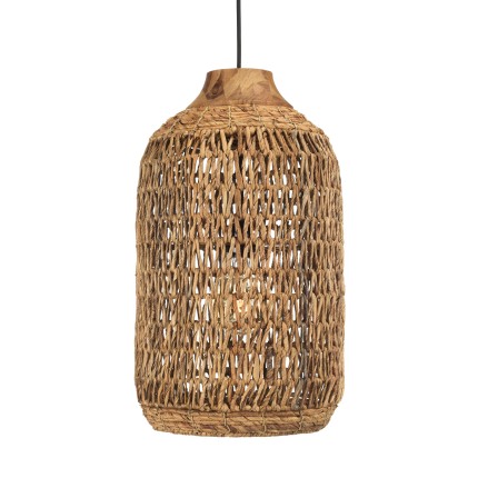 Suspension SIXTINE en abaca et teck recyclé