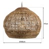 Suspension SIXTINE en abaca et teck 60x60cm