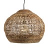 Suspension SIXTINE en abaca et teck 60x60cm