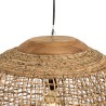 Suspension SIXTINE en abaca naturel et teck 83x83cm
