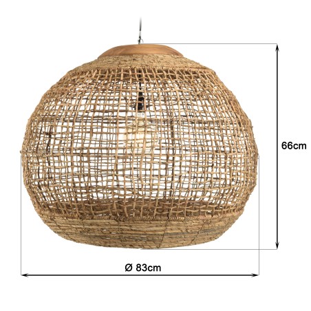 SIXTINE 'Ball' Pendant Light 83x83cm - Natural Abaca & Teak