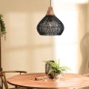 Suspension SIXTINE en rotin noir 40x40cm