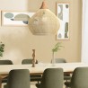 Suspension SIXTINE en rotin et teck 68x68cm