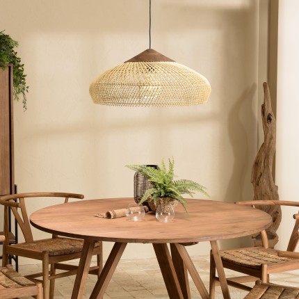 Suspension SIXTINE en rotin naturel 65x65cm