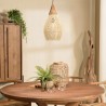 Suspension SIXTINE - Rotin naturel et teck 25x25cm