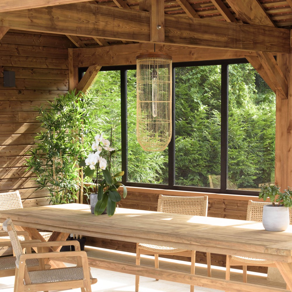 Suspension SIXTINE en rotin naturel 25x25cm Suspension SIXTINE en rotin naturel 25x25cm