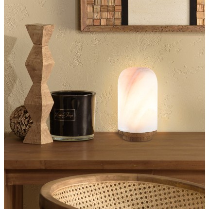 Lampe de table SIXTINE en onyx et teck