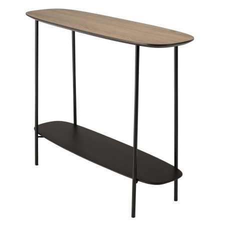 JULIA Console Table with 2 Shelves, 100x30cm - Mocha/Black