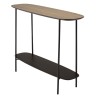 JULIA Console Table with 2 Shelves, 100x30cm - Mocha/Black