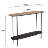 JULIA Console Table with 2 Shelves, 100x30cm - Mocha/Black