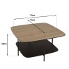 Table basse JULIA bi-matière mocha/noir 2 plateaux