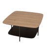 Table basse JULIA bi-matière mocha/noir 2 plateaux