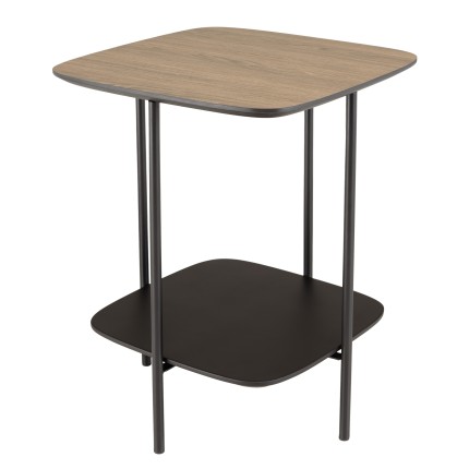 Table d'appoint JULIA bi-matière mocha/noir