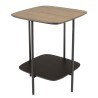JULIA Side Table - Dual-Material Mocha/Black with Metal Legs