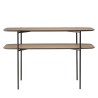 Console double plateau JULIA 120x33cm mocha pieds métal noir