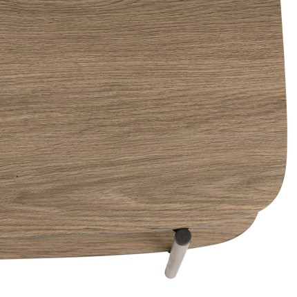 Table basse JULIA rect. double plateau mocha pieds métal noir