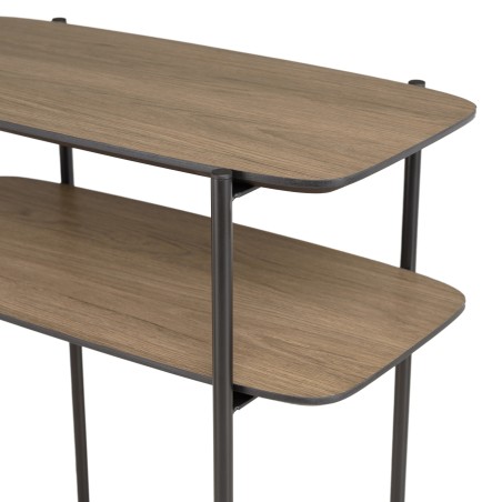 JULIA Side Table with Double Tray in Mocha Color