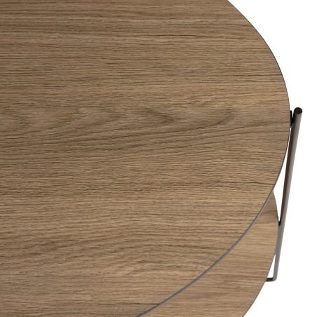 JULIA Side Table with 2 Oval Trays - Mocha Color