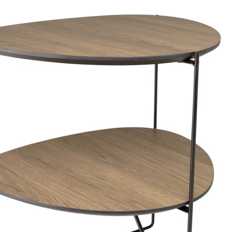 JULIA Side Table with 2 Oval Trays - Mocha Color