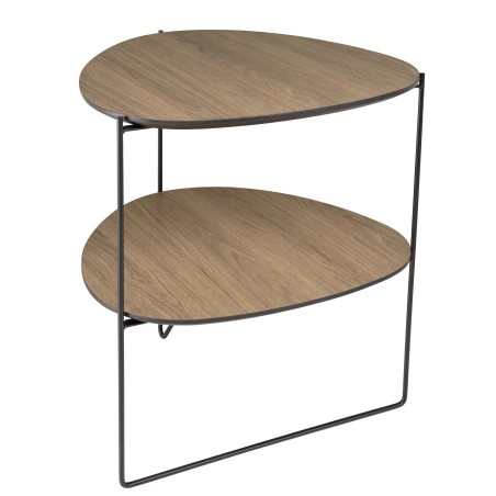 JULIA Side Table with 2 Oval Trays - Mocha Color