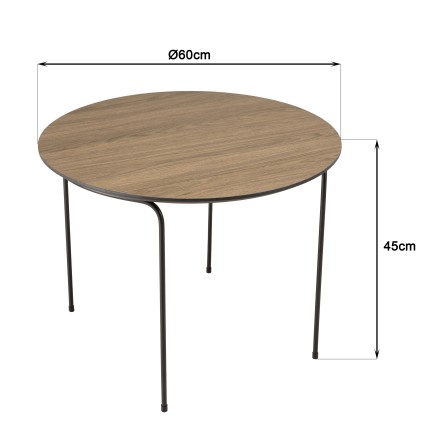 Table basse ronde JULIA 60x60cm mocha